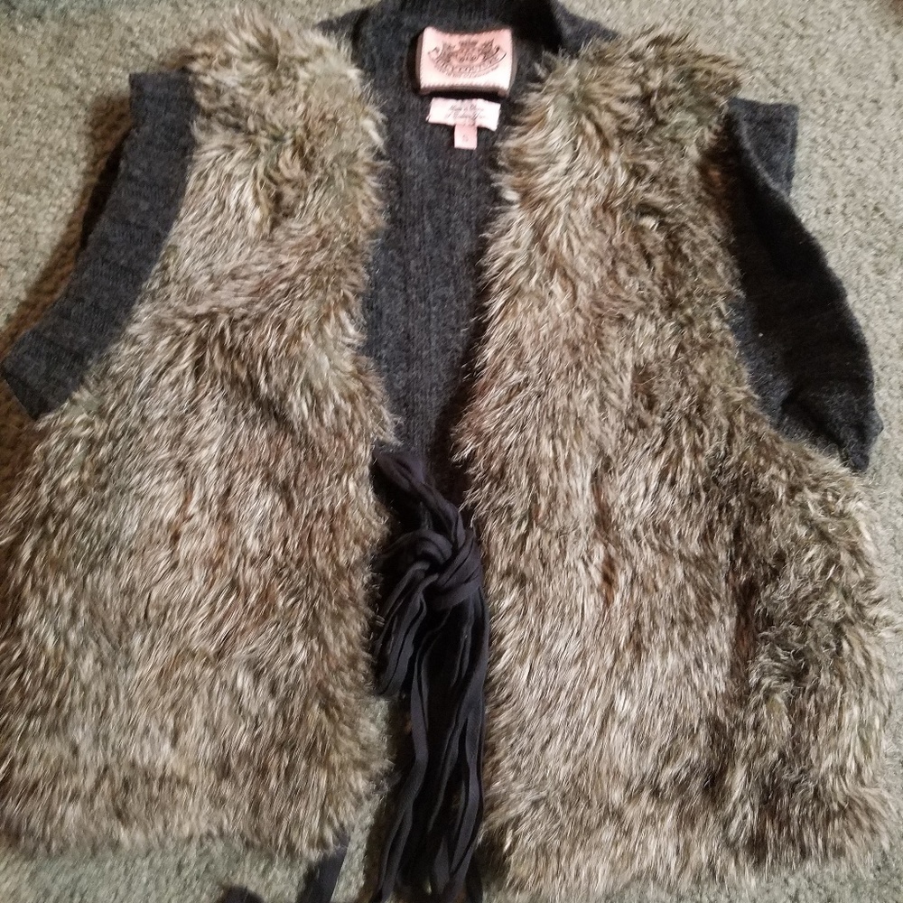 Juicy Couture furry sweater vest.